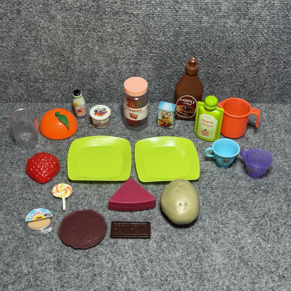 Vintage Food Toys 20 Piece Lot Pretend Play Utensils - Doll - Doll House Set
